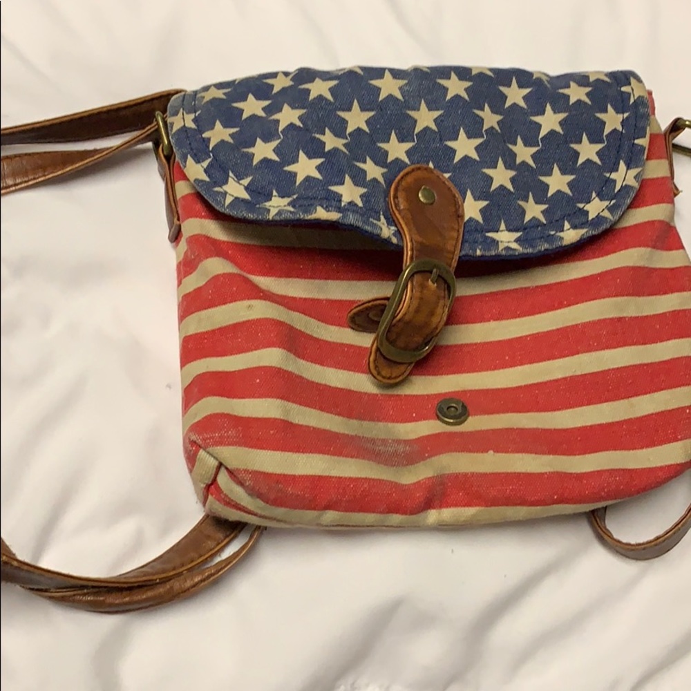 Distressed American flag crossbody